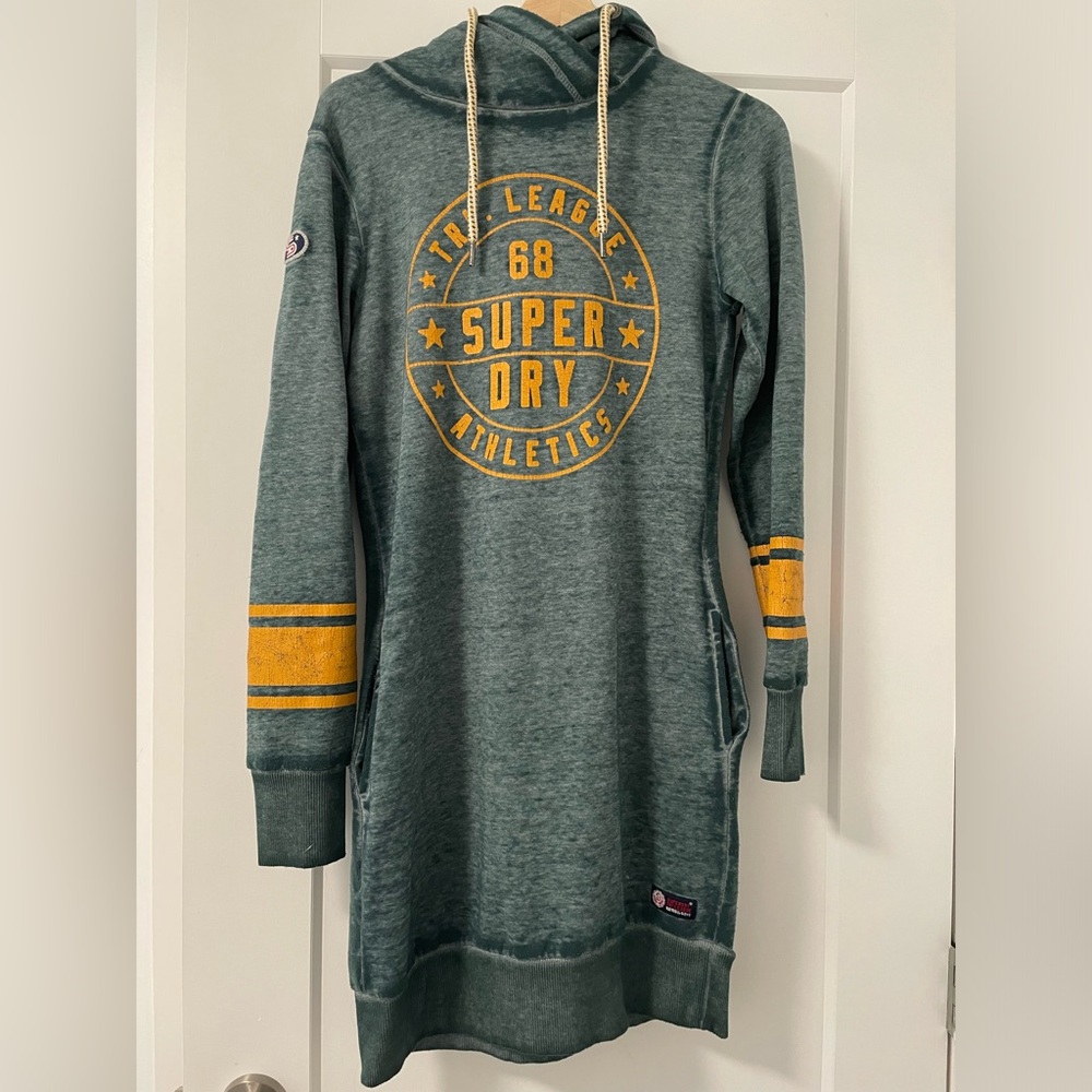 Superdry green hooded dress